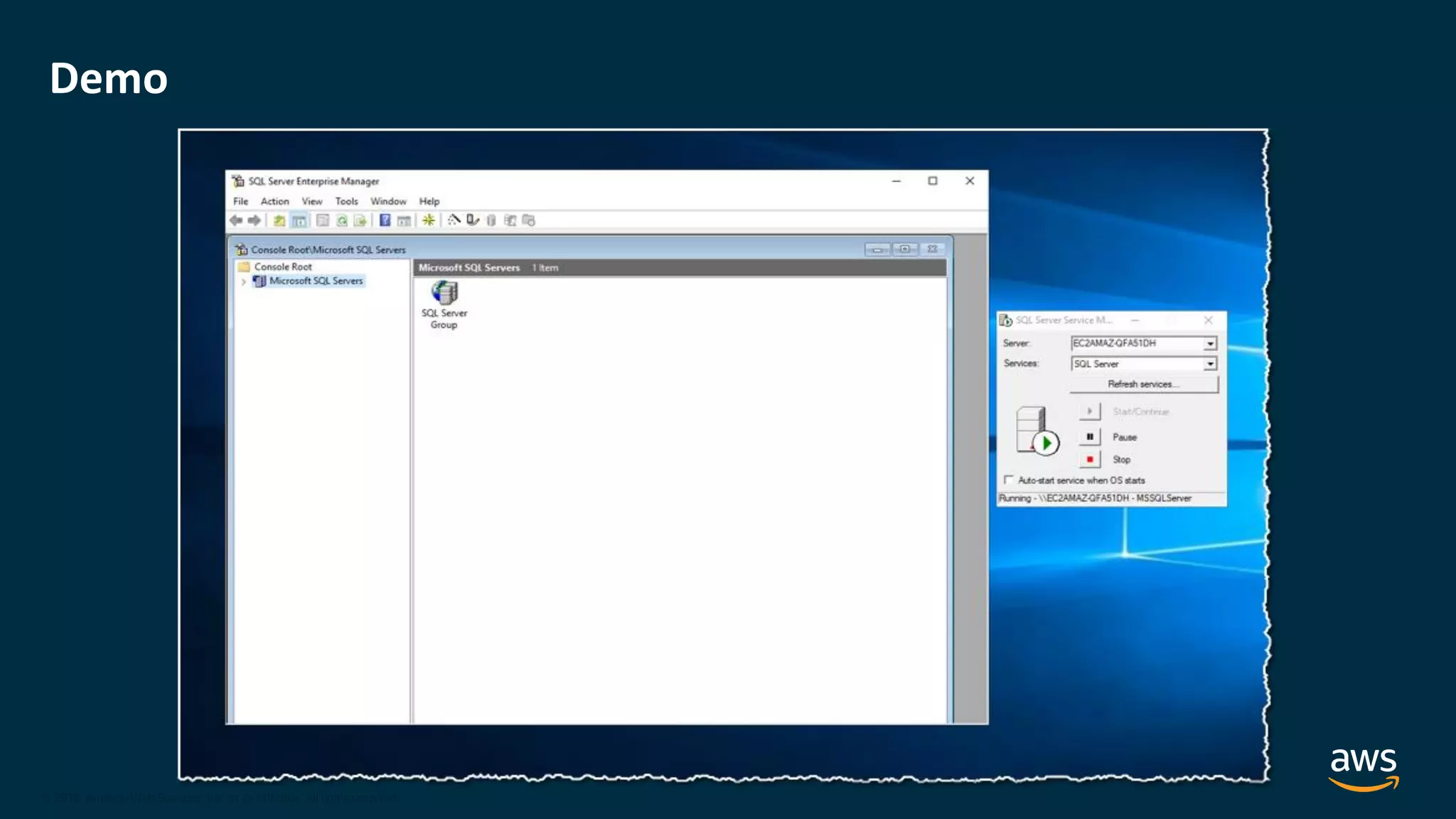 © 2020, Amazon Web Services, Inc. or its Affiliates.
© 2018, Amazon Web Services, Inc. or its Affiliates. All rights reserved.
Demo
 