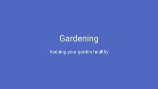 Gardening
Keeping your garden healthy
 