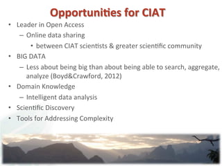 A Scientist's Perspective on Open Access and Data Management by Leigh Winowiecki