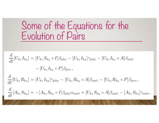 Some of the Equations for the
Evolution of Pairs
 
