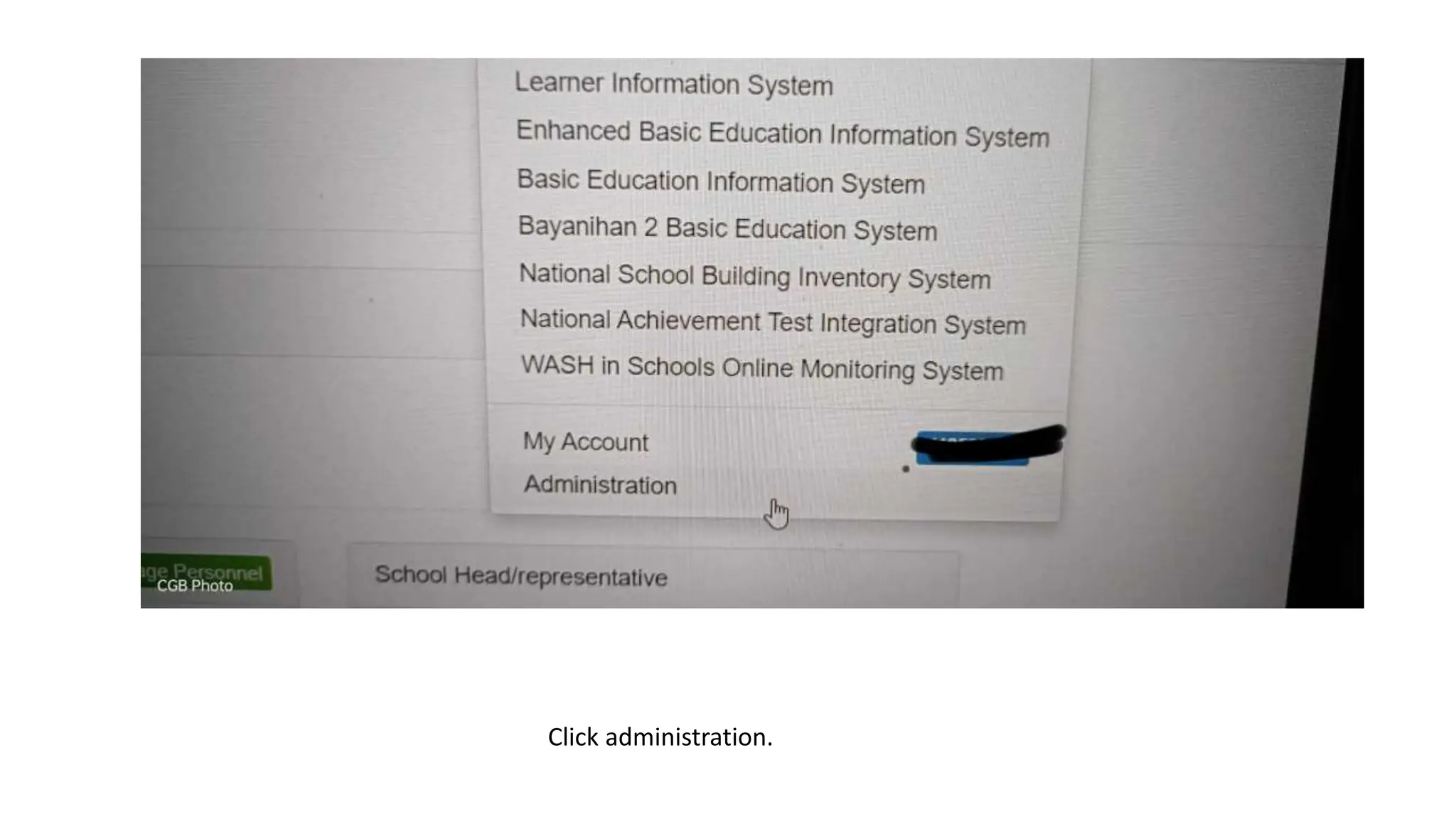 Click administration.