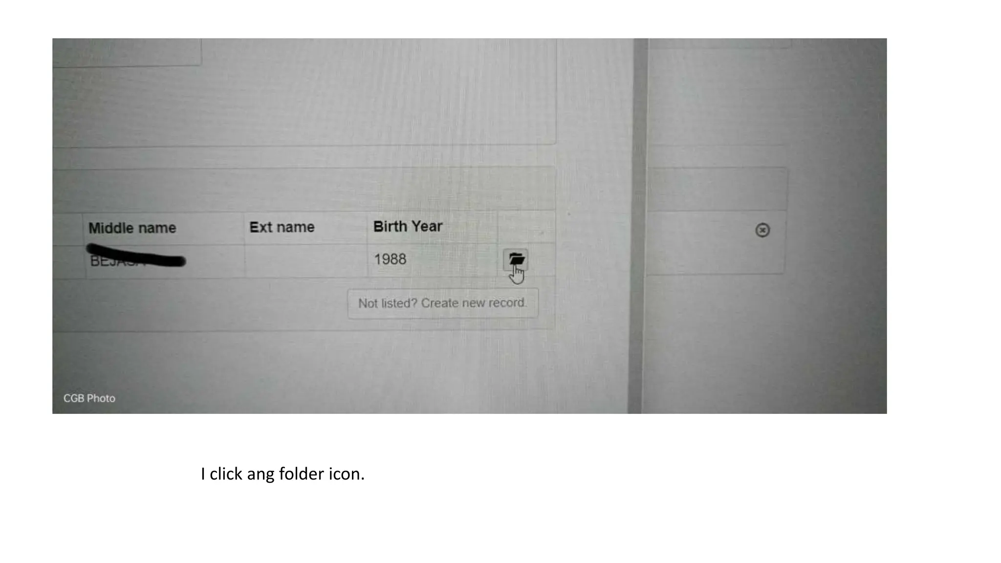 I click ang folder icon.
