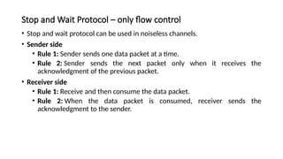 Flow Control Wait Comprehensive Overview of Flow Control and Error Control Protocols in ...