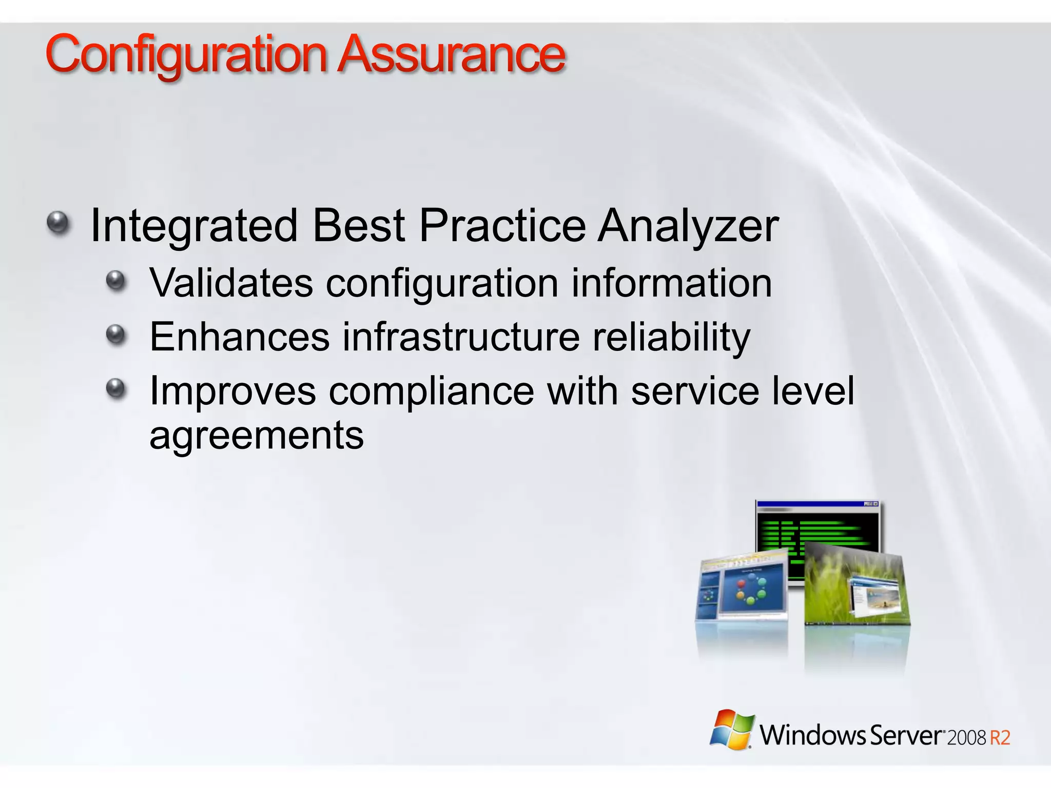 Remote PowerShell Scenarios Fan-Out (1 to Many)Send the scriptSelect properties – Allows you to specify which properties to bring backThrottling – limits number of concurrent operationsAsync support – Runs the command in background on clientFan-In (Many to 1)Hosting modelShare static data between sessions (eg: cmdlet metadata from snap-in) Send progress information to client (eg: Connecting, Connected)