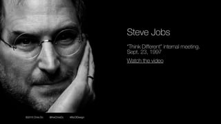 ©2016 Chris Do @theChrisDo #BizOfDesign
Steve Jobs
“Think Different” internal meeting. 
Sept. 23, 1997
Watch the video
 