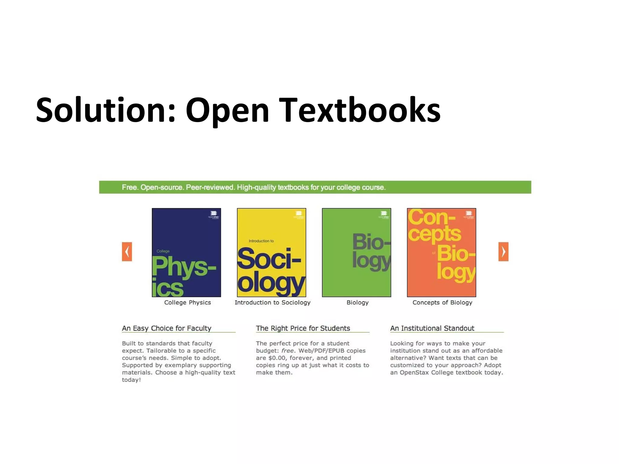Solution: Open Textbooks

 