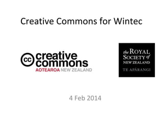 Creative Commons for Wintec

4 Feb 2014

 