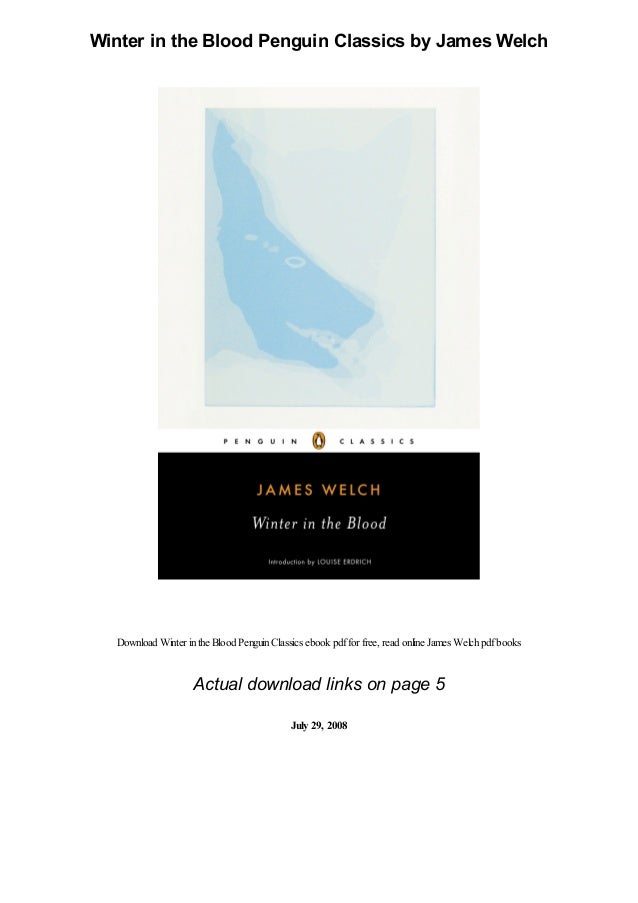 Winter in the Blood Penguin Classics by James Welch pdf