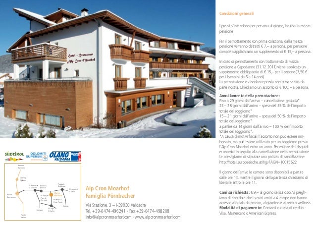 Listino prezzi inverno 2012/13 - Alp Cron Moarhof