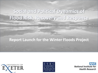 Report Launch for the Winter Floods Project
 