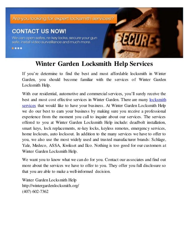 Winter garden locksmith help Winter garden locksmith help