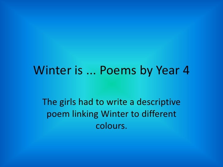 How to write a sonnet about winter