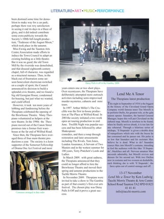 Rachel Hartland: Accentuating the Positive
In 1978 Rachel was badly                                                                             the place even though the hospital presented
                                                                                                     many organisational challenges with a mish-
burned in a car accident on                                                                          mash of buildings many of which dated back
her way to work at a local                                                                           to the Second World War. And there was
Taunton newspaper. Her new                                                                           the support of a constant stream of visitors,
volume of poetry, Holes in the                                                                       colleagues, friends and family, and lots of
                                                                                                     treats.
Soul, A Life of Poetry in Art,                                                                         She spent the Christmas of that year there.
is dedicated to all the staff at                                                                     Her bed was at the back of the ward which
Frenchay who enabled her to                                                                          looked onto the green at Frenchay and she
                                                                                                     remembers seeing the squirrels running up
make a good recovery and                                                                             the trees through the snow and this gave her
then return to work to resume                                                                        a feeling of great hope for the future.
her life.                                                                                              There was also a bizarre almost surreal ex-
                                                                                                     perience of which she thinks with great affec-
                                                                                                     tion that happened that Christmas. A young
                                                                                                     junior houseman with a guitar approached
Rachel takes a very positive approach to liv-                                                        her bedside where she was sitting covered
ing since the accident and her life since is a                                                       in bandages. He asked her if she could sing.
testimony to this. However, we need just for                                                         She said ‘yes’ (her brother and sister could
a moment to consider the severity of the ac-                                                         play the piano but she was considered the
cident. She was involved in a road traffic ac-     yet Unqualified’                                  one with the best voice). They proceeded to
cident, having been knocked unconscious by           In those days East Reach was the accident       tour the ward as a duo while she sung ‘The
a head on collision, and for a time she was        and Emergency centre for Taunton and after        Times They Are a Changing’ and he accom-
trapped in a burning car. It was a devastat-       a short assessment the decision was taken to      panied her on the guitar. She felt like some-
ing accident. The burns to her face caused         transfer Rachel to the burns unit at Frenchay.    thing from the horror film ‘The Return of the
excessive swelling which in turn affected the      She can remember the excruciating pain, as        Mummy’, but strangely her voice still sound-
eyes and she was unable to see for the dura-       the ambulance made its way to Bristol, and        ed the same and this was very comforting,
tion of a week. This is a frightening aspect       on to Frenchay Hospital. The initial problem      having to come to terms with such a changed
of facial burns, as not only is the patient in a   with severe burns is the loss of fluid from the   exterior. However, she reflects, many people
strange environment but is unable to see the       body; this is called hypovolaemic shock so        in the ward were in a similar positions and
treatment being given. The staff were excel-       before leaving Casualty in Taunton intrave-       being in hospital buffered the patients from
lent with their communication skills explain-      nous fluids we set up.                            the reactions they would receive outside the
ing to Rachel what was happening to lessen           From beginning to end she has nothing but       hospital.
the anxiety of the situation. Full thickness       praise for Frenchay hospital and the staff.         After a short convalescence at Wellington
burns were sustained to her hands and legs         ‘They carried me through it,’ she explains. ‘I    Cottage Hospital she was back at work with-
as within in a few minutes her life had been       did not want to fail and they were not go-        in a few months at the newspaper, quicker,
transformed. As described in her poem ‘The         ing to let me. Failure was not an option!’ She    the surgeon told her, than anyone he can re-
Scream’ accompanying this article, ‘Changes        benefited from the fact that her surgeon then     member - she believes, on reflection, a little
                                                   was Mr. Hiles, one of the most respected in       too quickly.
                                                   his field with regard to burns and their treat-     She was not prepared for some of the re-
                                                   ment. However, she finds praise for the help      actions she would get to her injuries. She
                                                   she was given at every level. ‘As I was im-       wanted to go swimming to improve her flex-
                                                   proving and my eyesight was restored, if the      ibility: ‘It was a nerve-racking experience
                                                   Nurses were too busy, the Domestic staff          when people’s children started pointing and
                                                   on the ward would help me open my post,           describing my scars in loud voices ,’ she
                                                   as I had polythene bags full of ointment on       admits. Sales assistants would drop change
                                                   both hands.’ She had lost weight, and at one      into her hand ‘because they think you have
                                                   point was only 7 stone. ‘The lack of suit-        an infection when in fact you have a nice
                                                   able nourishment will cause skin grafts not       clean skin grafts.’ In the poem ‘My Beauti-
                                                   to ‘take’ effectively, so all the time I was in   ful Hands’, Rachel celebrates the usefulness
                                                   Ward 24 the Nurses encouraged me to eat,          of her hands and all the things she has been
                                                   and drink high protein drinks, as a result of     able to do with them as a result of the nurs-
                                                   this I had a 99% ‘take’ on all my grafts. An-     ing and medical skills at Frenchay Hospital .
                                                   cillary staff, medical and nursing staff, were    She writes ‘In the last poem and art work on
                                                   commendable in the way they worked as a           page 51, I show my heartfelt gratitude, as the
                                                   team.’ Rachel noticed that even though there      pattern for the fabric collage is taken from
                                                   was an ancillary workers’ strike and heavy        the present topography of my useful, flexible
                                                   snow, they never let the patients down. She       and therefore beautiful hands.’
                 Residue                           considers that there was a great spirit about       Though she had enjoyed working on the


                                                                       43
 