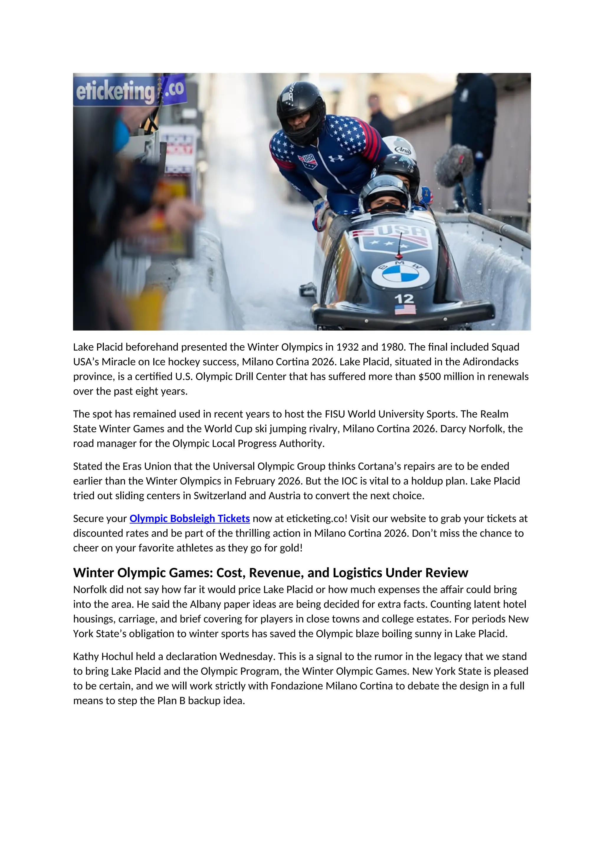 Winter Olympic 2026 Lake Placid Steps in for Sliding Sports.docx