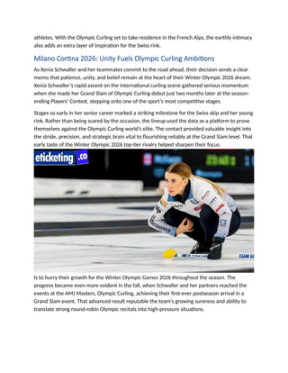 Unity Curling Rink Winter Olympic 2026 Schwaller Olympic Curling squad remains together.docx
