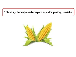 2. To study the major maize exporting and importing countries.
 
