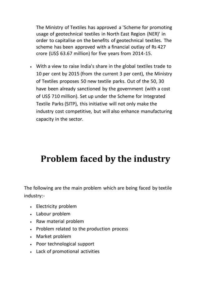 Project Report On Textile Industry