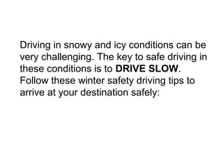 Winter safety driving tips december | PPT