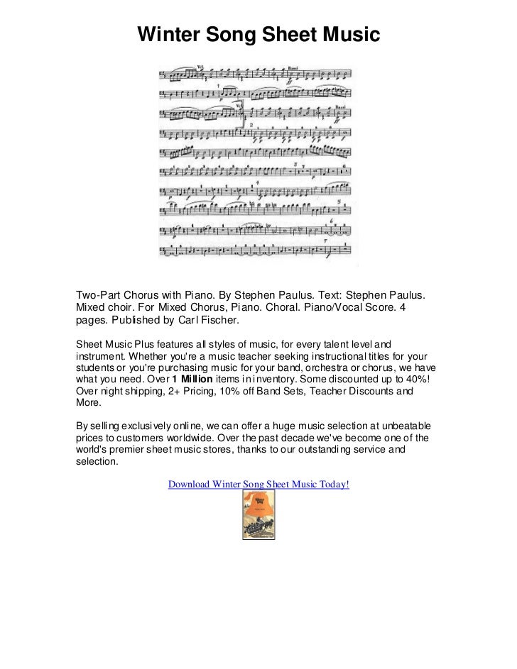 Winter song sheet music