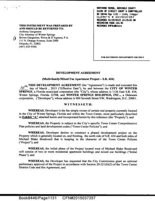 Development Agreement Mixed-Use Apartment Project