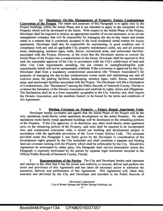 Development Agreement Mixed-Use Apartment Project