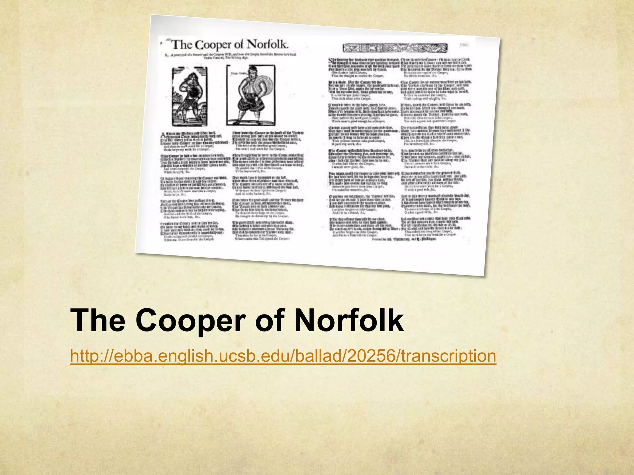 The Cooper of Norfolk
http://ebba.english.ucsb.edu/ballad/20256/transcription
 