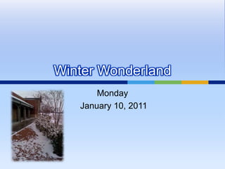 Winter Wonderland Monday  January 10, 2011 