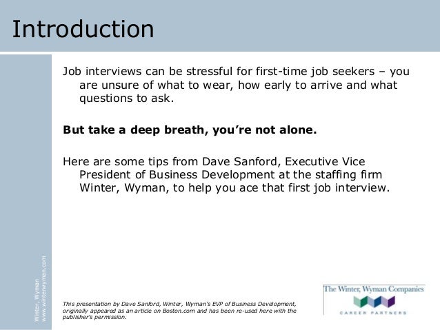 tips for first interview