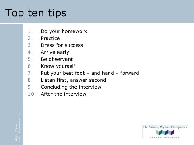 tips for first interview