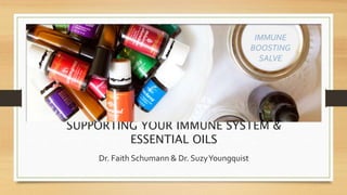 SUPPORTING YOUR IMMUNE SYSTEM &
ESSENTIAL OILS
Dr. Faith Schumann & Dr. SuzyYoungquist
IMMUNE
BOOSTING
SALVE
 