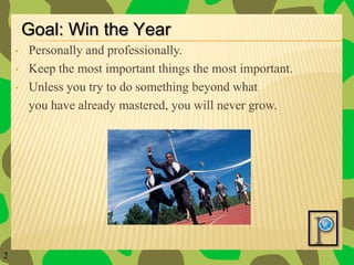 Goal: Win the YearPersonally and professionally.
