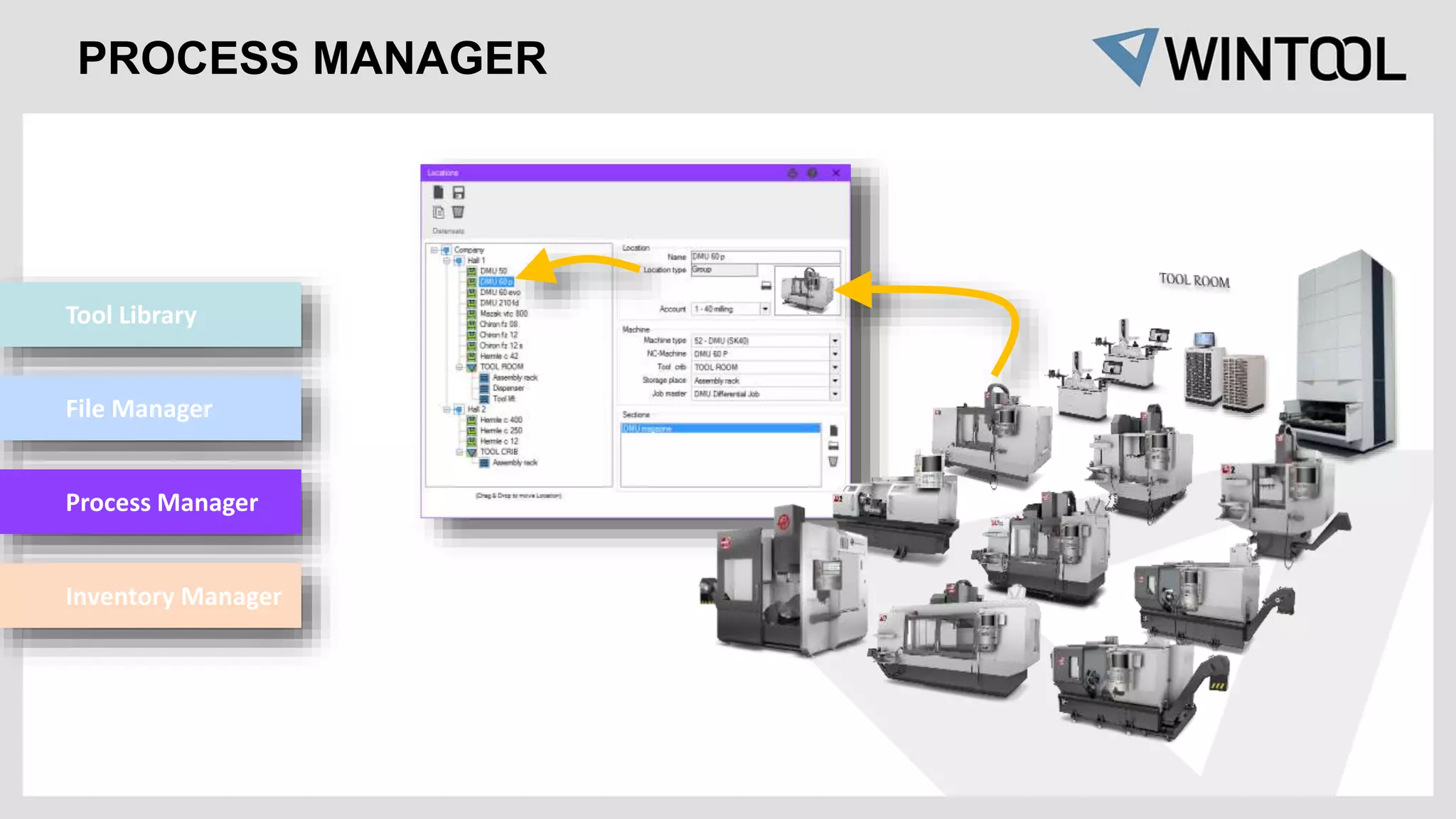 PROCESS MANAGER
Tool Library
File Manager
Process Manager
Inventory Manager
 