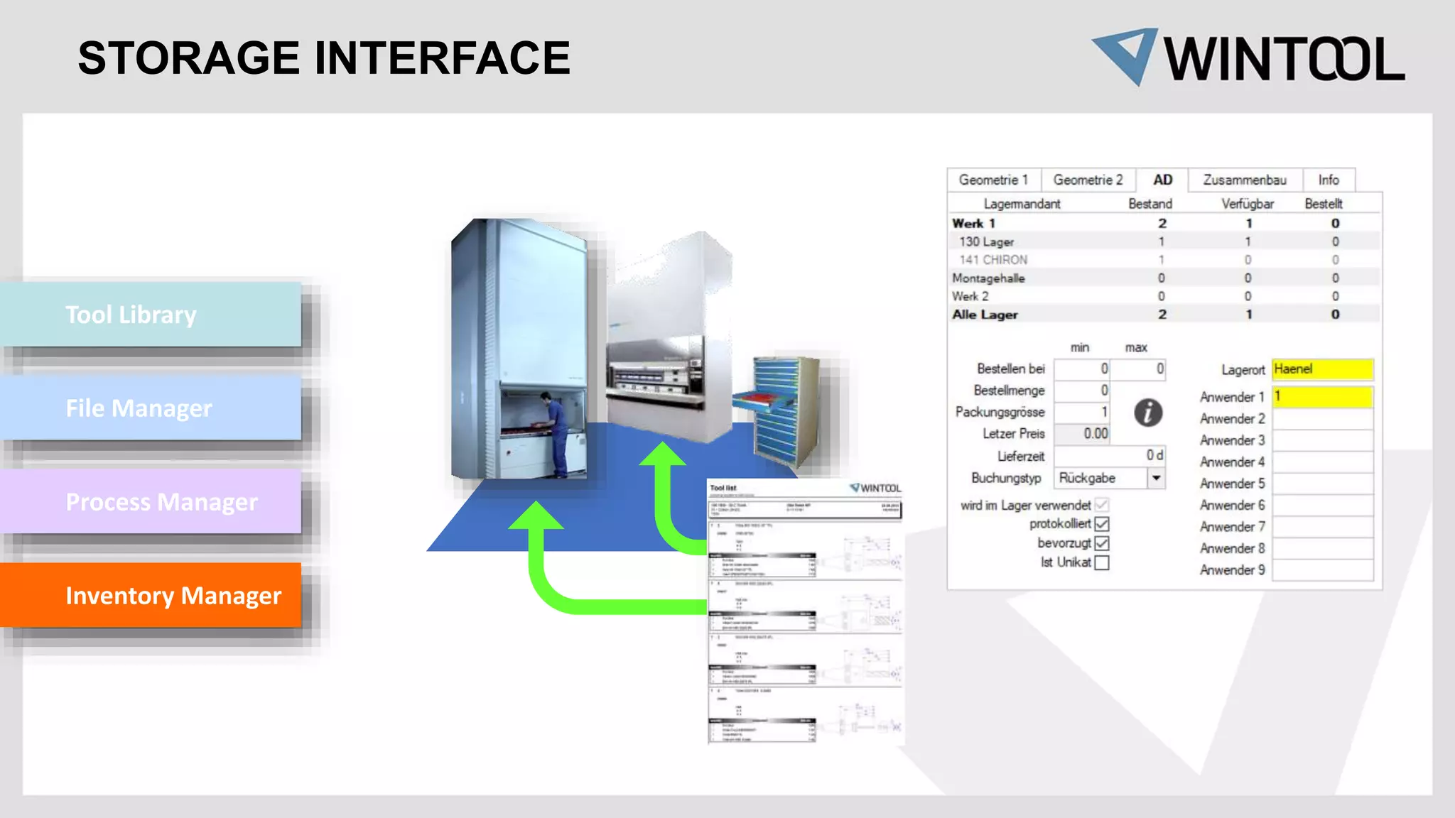 STORAGE INTERFACE
Tool Library
File Manager
Process Manager
Inventory Manager
 