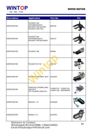 Wintop wiper motor catalog | PDF