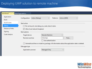 Deploying UWP solution to remote machine
 