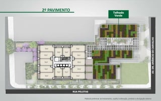 AV.DR.AMÂNCIODECARVALHO
2º PAVIMENTO Telhado
Verde
RUA PELOTAS
Material preliminar de treinamento, sujeito à alteração, proibida a divulgação externa
 