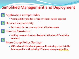 Winxp | PPTX | Operating Systems | Computer Software and Applications