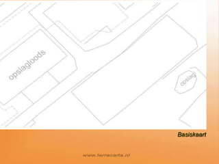 Praktijkvoorbeeld 1, grondradarControle van een AS-BUILD situatie.Er is kaartmateriaal voorhandenControleer de bovengrondse situatie (omgevingsparameters)Neem steekproeven  HOE?Voorbeeld grondradarBasiskaart