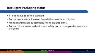 Intelligent Packaging-status
• TTIs continue to be the standard
• For optimum safety, focus on degradation sensors in 1-3 ...