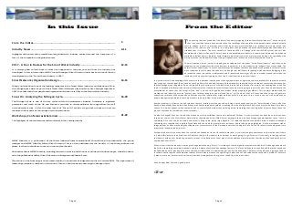 Page 2 Page 3
From the Editor
The one thing that I am asked all of the time is “When are we going to see a Smart Water Ind...