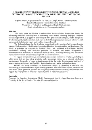 A constructivist process-oriented instructional model for developing ...