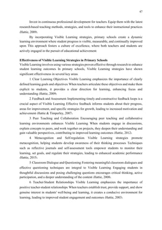 Visible Learning in the primary school: How does it work? | PDF