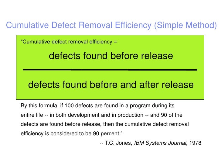 Weighted Defect Removal Effectiveness Method and Value