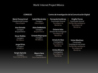 World  Internet Project MéxicoCentro de Investigación de la Comunicación DigitalCONSEJO