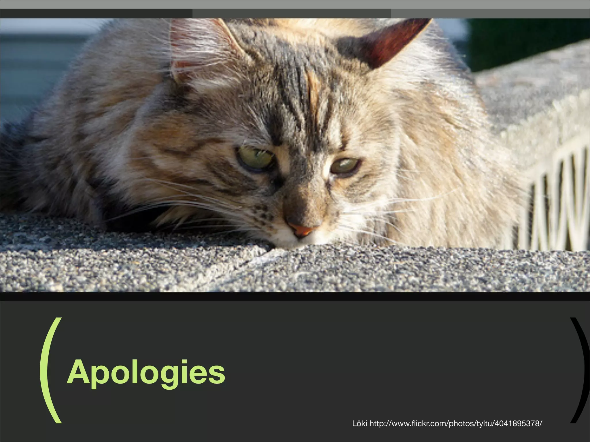 (   Apologies
                Löki http://www.ﬂickr.com/photos/tyltu/4041895378/
                                                                     )
 