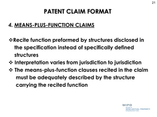 PATENT CLAIM FORMAT AND TYPES OF CLAIMS | PDF