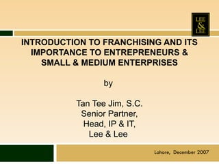 Introduction to franchise business management | PPT