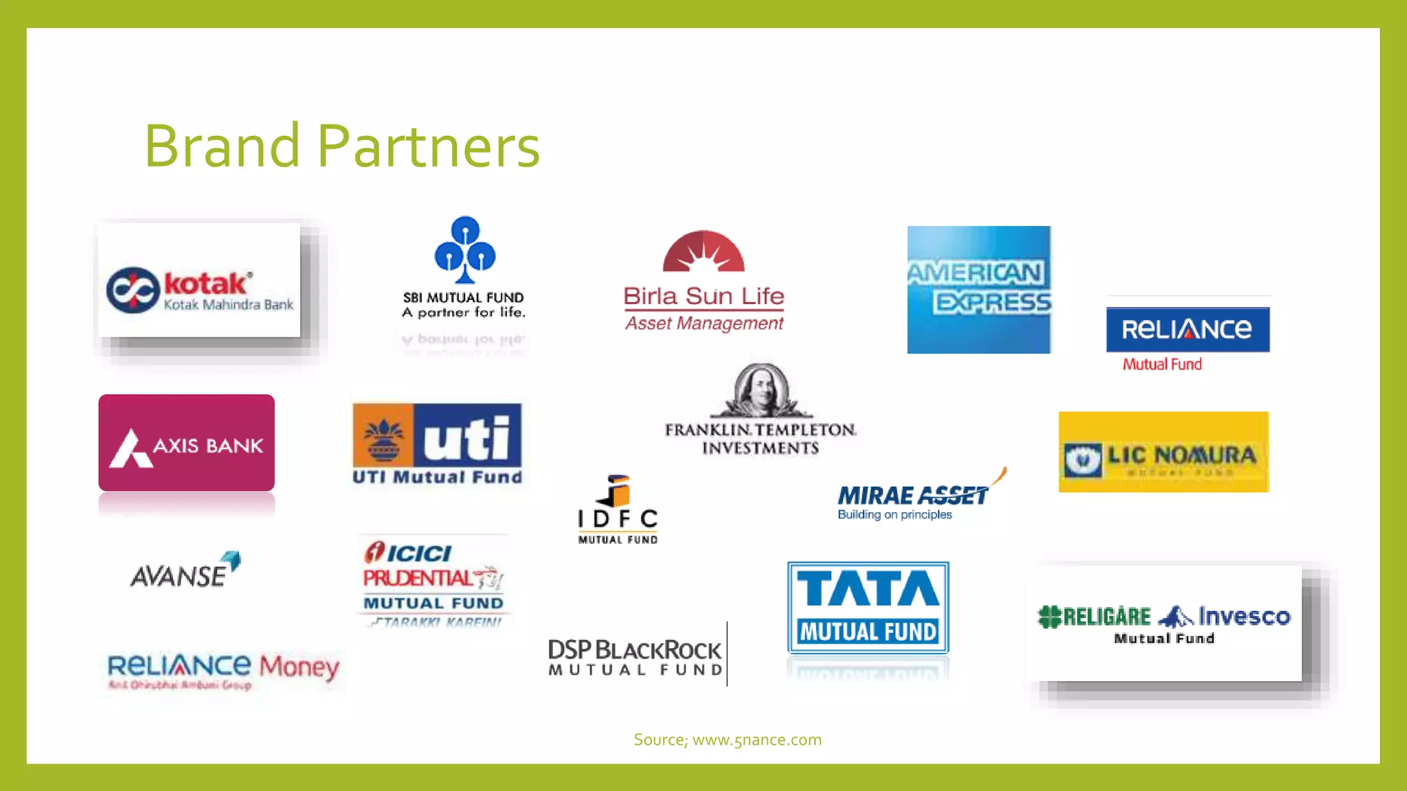 Brand Partners
Source; www.5nance.com
 