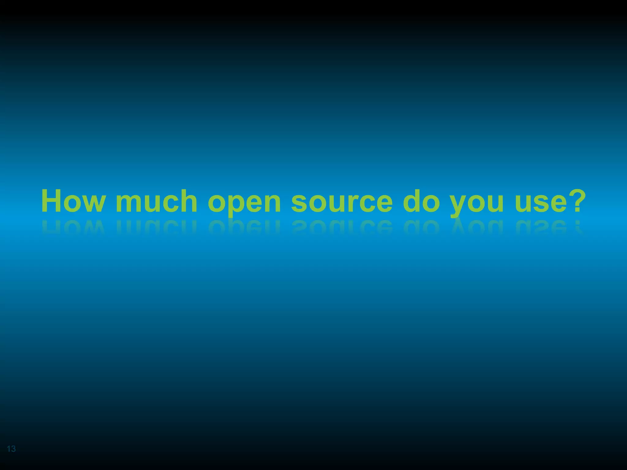 How much open source do you use?




13
 