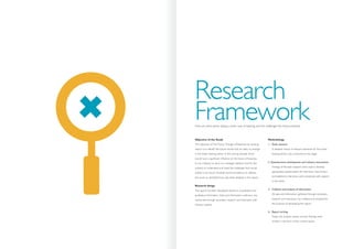 Objective of the Study
The objective of The Future Thought of Business for banking
report is to identify the future trends that are likely to emerge
in the Indian banking sector in the coming decade, which
would have a significant influence on the future of business.
It is an initiative to serve as a strategic platform tool for the
industry to understand and meet the challenges that would
unfold in the future. Possible recommendations to address
the issues so identified have also been detailed in the report.
Research design
The report has been developed based on quantitative and
qualitative information. Data and information collection was
conducted through secondary research and interviews with
industry experts.
Methodology
1. Desk research
A detailed review of relevant literature for the Indian
banking sector was conducted at this stage.
2. Questionnaire development and industry interactions
Findings of the desk research were used to develop
appropriate questionnaires for interviews. Face-to-face
and telephonic interviews were conducted with experts
in the sector.
3. Collation and analysis of information
All data and information gathered through secondary
research and interviews was collated and analysed for
the purpose of developing the report.
4. Report writing
Finally, the analysis, results and key findings were
written in the form of the current report.
Research
FrameworkHow we went about taking a closer look at banking and the challenges the future presents.
 